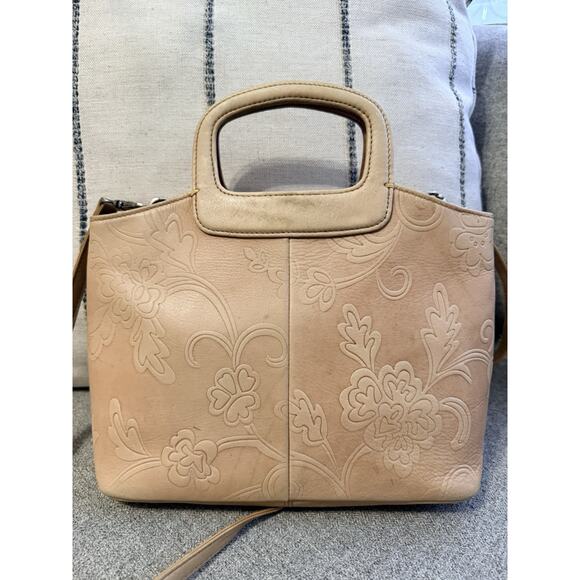 Vintage Fossil Embossed Genuine Leather Purse Crossbody Bag Tan Beige Y2K 90s - Picture 6 of 13